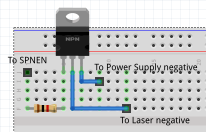 TIP120 Laser Trigger breadboard